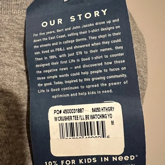 Life Is Good Gray Crusher Tee with Yellow Dog Design - NWT - Picture 2 of 5